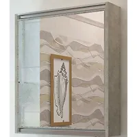 60 Шкаф с зеркалом в ванную White Stone 60 универсальный "EVA GOLD"
