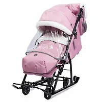 Коляска комбинированная Nika Ника детям 7-5К НД7-5К/ПР пыльно-розовый с шишкой (серый каркас)