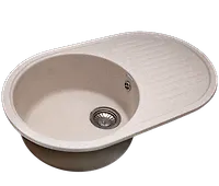 Мойка GranAlliance G-30   (725 х450мм) бежевая с сифоном