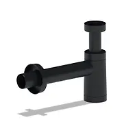 Сифон АНИ 1 1/4 "* 40 бутылочный, черный с переход. трубкой d-40 (BRB1004BL)
