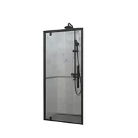 Душевое ограждение EvaGold JY150D в дверной проем 90х190, прозрачное стекло,чёрный профиль