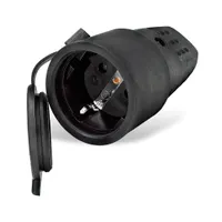 Штепсельный разъем "UNIVersal" с/з каучук с заглушкой 16А 250В IP44 (еврослот) (EL2216)