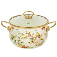 Кастрюля эмалированная сталь, 4.5 л, с крышкой, крышка стекло, Daniks, Elisa, Y4-8961 (484341)