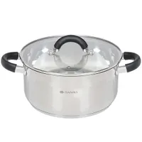 Кастрюля нержавеющая сталь, 4.1 л, с крыш, Daniks, Турин, QS-1-22/GS-01413-22CA (332346)