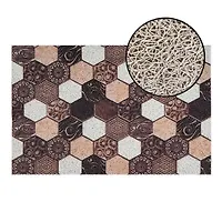 Коврик придверный ПВХ HOME MAT 40*60 см Лапша Соты беж. 1/10