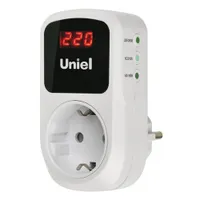Реле напряжения однофазное, 16А, 3500Вт, с заземлением. Белый. TM UnielUBR-E35 WHITE