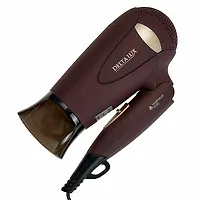 Фен DELTA LUX DL-0936, складная ручка, 1400Вт., ионизация, холодный воздух, коричневый с золотым