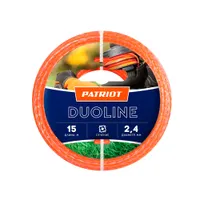 Леска Duoline D 2,4 мм L 15 м (скрученный квадрат, двухцветная, красная жила) на пластиковой обойме,