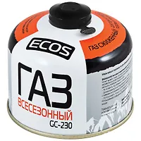 Газ всесезонный т.м.ECOS в баллоне GC-230 (резьбовой EPI-GAS,230 г, Корея)