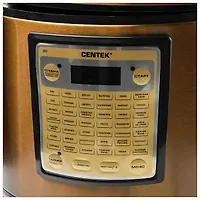 Мультиварка Centek CT-1495 Black Ceramic <золото> 900Вт, 5л, КЕРАМ. ПОКР-Е ЧАШИ, 42прогр +мультишеф