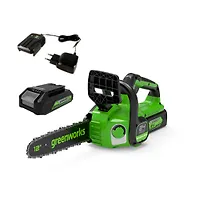 24В Цепная пила аккумуляторная GreenWorks GD24CS30, 24V, 30см, б/щ (в комплекте с АКБ 4АЧ и ЗУ)