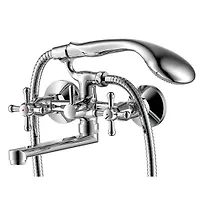 Смеситель для ванны настенный, ARGO, хром, двухручковый,    1/2" керамика  222 DOM