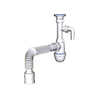 Сифон АНИ 1 1/4 "* 40 с отводом ст. м с г/тр (С1310)