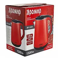 Чайник "ЯРОМИР" ЯР-1059 пластик двойная стенка, красный, 1500Вт, 1,8л
