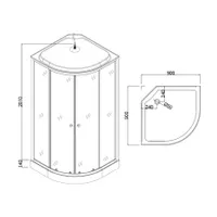 Душевая кабина Hydroom HD-KU9090LF 90х90x215 без зеркала