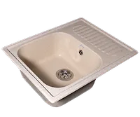 Мойка GranAlliance G-23   (630 х490мм) бежевая с сифоном