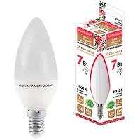 Лампа светодиодная FС37-7 Вт-230 В -3000 КE14 Народная (SQ0340-0193)