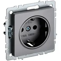 BRITE Розетка 1-местная с заземлением без защитных шторок 16А РС11-1-0-БрС сталь Iek
