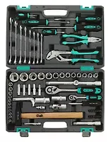 Набор инструментов, 1/2", 1/4",  CrV, пластиковый кейс  76 предм.// STELS арт.14104