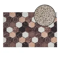 Коврик придверный ПВХ HOME MAT 60*90 см Лапша Соты беж. 1/10