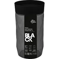 Банка для сыпучих продуктов Plast Team BLACK 1л круглая PT1702