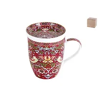 Кружка заварочная с многофункциональной крышкой, Strawberry Thief (red) B0941-A07023R