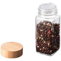 Ёмкость для специй, Bambu, с бамбуковой крышкой (соль/перец/проч)_ размер: 4,5*11 см арт.109043