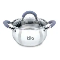 LR02-482 Кастрюля LARA (нерж) BELL 20x11,5см, 3,6л, капсулир индукц дно,стеклян. крышка
