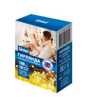 Гирлянда светодиодная на батарейках ULD-S1000-100/SCB/3AA PURPLE IP20 DEW UL-00007187