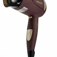 Фен DELTA LUX DL-0936, складная ручка, 1400Вт., ионизация, холодный воздух, коричневый с золотым