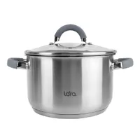 LR02-273 Кастрюля LARA (нерж) КАЛИПСО 18х11.5см 2.9л, капсул.индукционное дно, крышка стекло/силикон