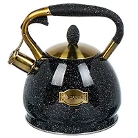 Чайник нерж. сталь, 3 л, со свистком, матовый, ручка с покрытием, нейлон, Daniks, индукция, (446895)