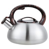 WEBBER BE-0601 Чайник из нерж.стали 2.5л,со свистком,сатин(12)