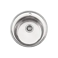 Мойка LEDEME врезная D51 т.0,8 круглая ГЛЯНЕЦ бол.сиф. (L85151) (+ сифон)