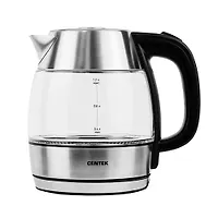 Чайник Centek CT-0018 стекло 1.2л, 1600Вт, внутр.LED подсветка,защита от вкл б/воды, сьемная крышка