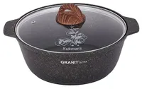 Кастрюля-жаровня 4л со стекл. крышкой, АП линия "Granit ultra" (original) "Kukmara"