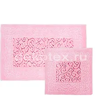 Коврик для в/к CASTAFIORE NATURALE из 2 шт 60х100см хлопковый MODELLO 03 8мм (розовый) 1/15