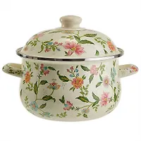 MetaLLoni EM-1506 Кастрюля эмалированная с эмалированной крышкой 2,8 л,d=20см,"Прованс"(6)