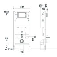 Инсталляция 3 в 1 Monterey для подвесных унитазов (клавиша черный глянец, шум. плита)