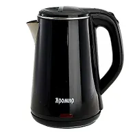 Чайник "ЯРОМИР" ЯР-1059 пластик двойная стенка, черный, 1500Вт, 1,8л