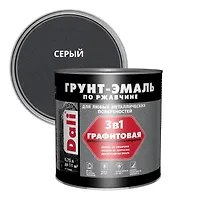 Графитовая ГРУНТ - ЭМАЛЬ по ржавчине "DALI" (0,75л/6 шт) - серый (20664)