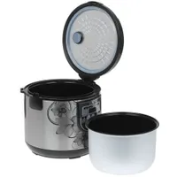 Мультиварка Centek CT-1498 чёрный/сталь, 700Вт, 5.0л, LED, 10 программ+28 программ Мультишеф