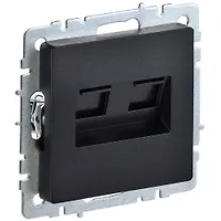 BRITE Розетка двойная RJ11+RJ45 кат.5E РК/Т12-БрЧ черный IEK