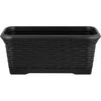 Горшок цветочный InGreen Rattan прямоугольный 40см 7л съемный поддон, горький шоколад IG6255