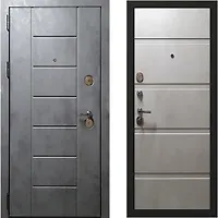 Стальная дверь FLAT STOUT X 41 960*2050 L  Муар черн./Бетон темн./Бетон крем
