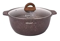 Кастрюля-жаровня 5л со стекл. крышкой, АП линия "Granit ultra" (red) "Kukmara"  жга51а