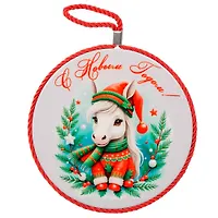 Подставка под горячее, керамика, круглая, 16 см, Daniks, Символ Года-1, Y4-9230 (499395)