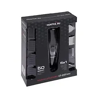 Машинка для стрижки Centek CT-2137 чёрный (набор 5в1: микротриммер, бритва,стайлер,триммер для носа)