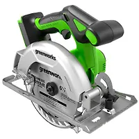 Пила циркулярная аккумуляторная Greenworks GD24CS165 24V, бесщеточная, 57 мм, без АКБ и ЗУ (1501607)