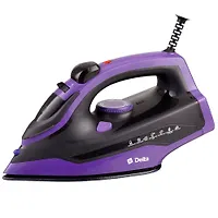 Утюг DELTA DL-353 черный с фиолетовым (2400 Вт., керамика, антинакипь, самоочистка)